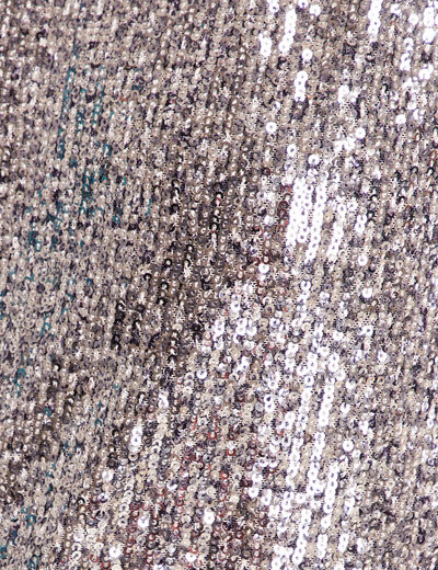 T-shirt &agrave; sequins manches coudes gris argent femme