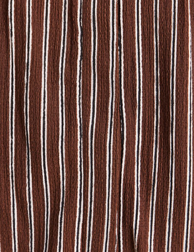 Blouse droite manches longues marron femme