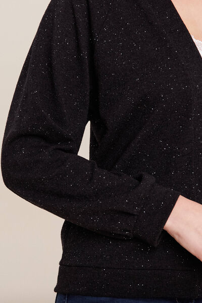 Gilet manches longues noir femme