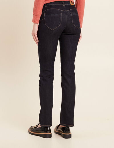 Jean droit taille basculée denim brut femme