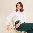 Blouse f&eacute;minine manches longues blanc femme