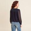 Blouse manches longues bleu foncé femme