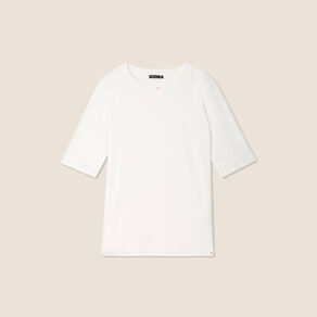 T-shirt manches coude ecru femme