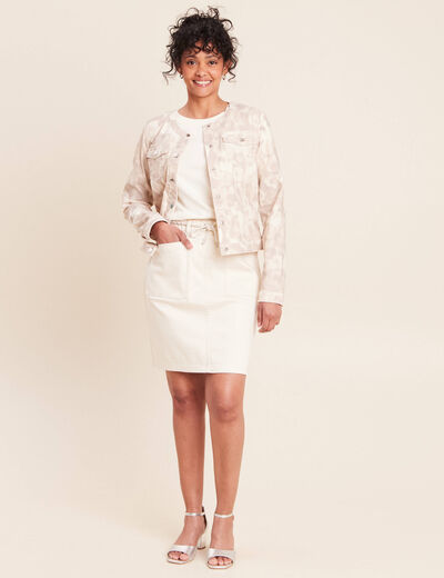 Veste cintr&eacute;e r&eacute;versible manches longues blanc femme