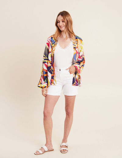 Kimono manches longues multicolore femme