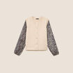 Pull col rond beige femme