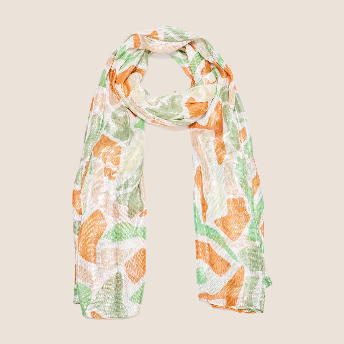 Foulard fils métallisés vert femme