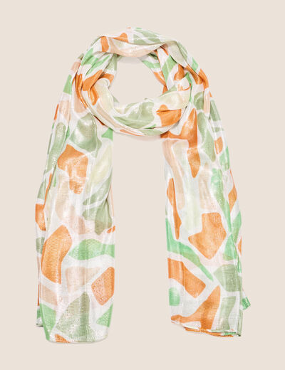 Foulard fils métallisés vert femme