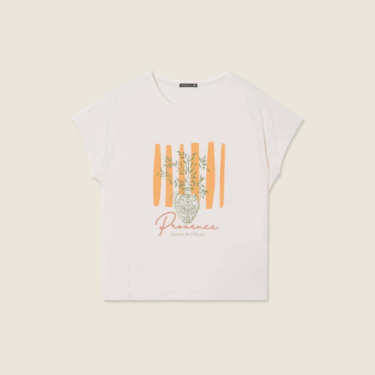 T-shirt manches courtes ecru femme