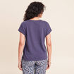 T-shirt col rond manches courtes bleu marine femme