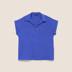 Blouse manches courtes bleu fonc&eacute; femme