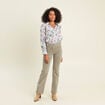 Chemise droite manches longues bleu femme