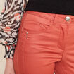 Pantalon ajusté enduit vieux rose femme