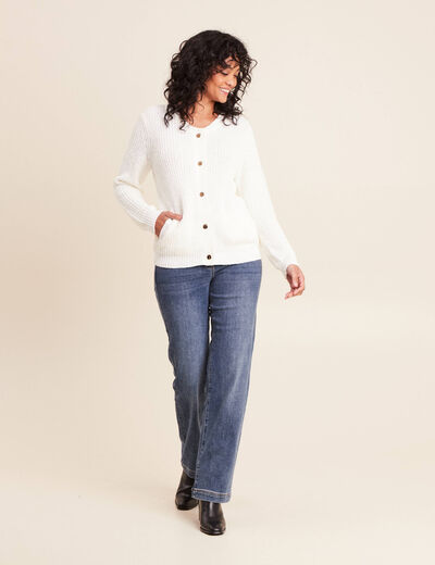 Bomber manches longues ecru femme