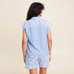 Chemise droite courte manches courtes bleu clair femme