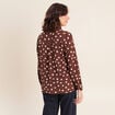 Chemise fluide manches longues marron femme