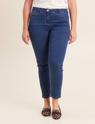 Jeans léger taille standard 7/8ème denim double stone femme