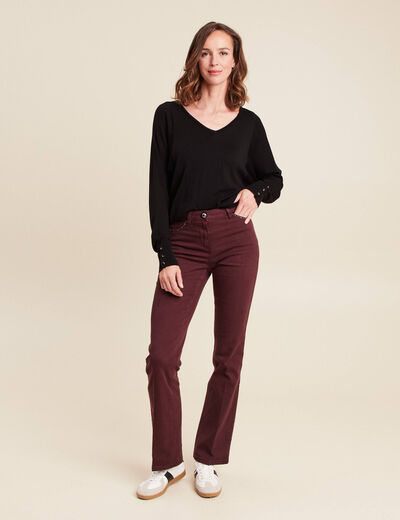 Pull manches longues noir femme