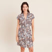Robe droite zipp&eacute;e marron femme