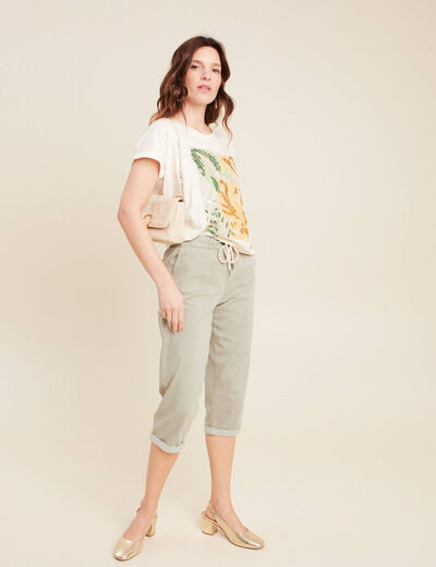 T-shirt manches courtes ecru femme