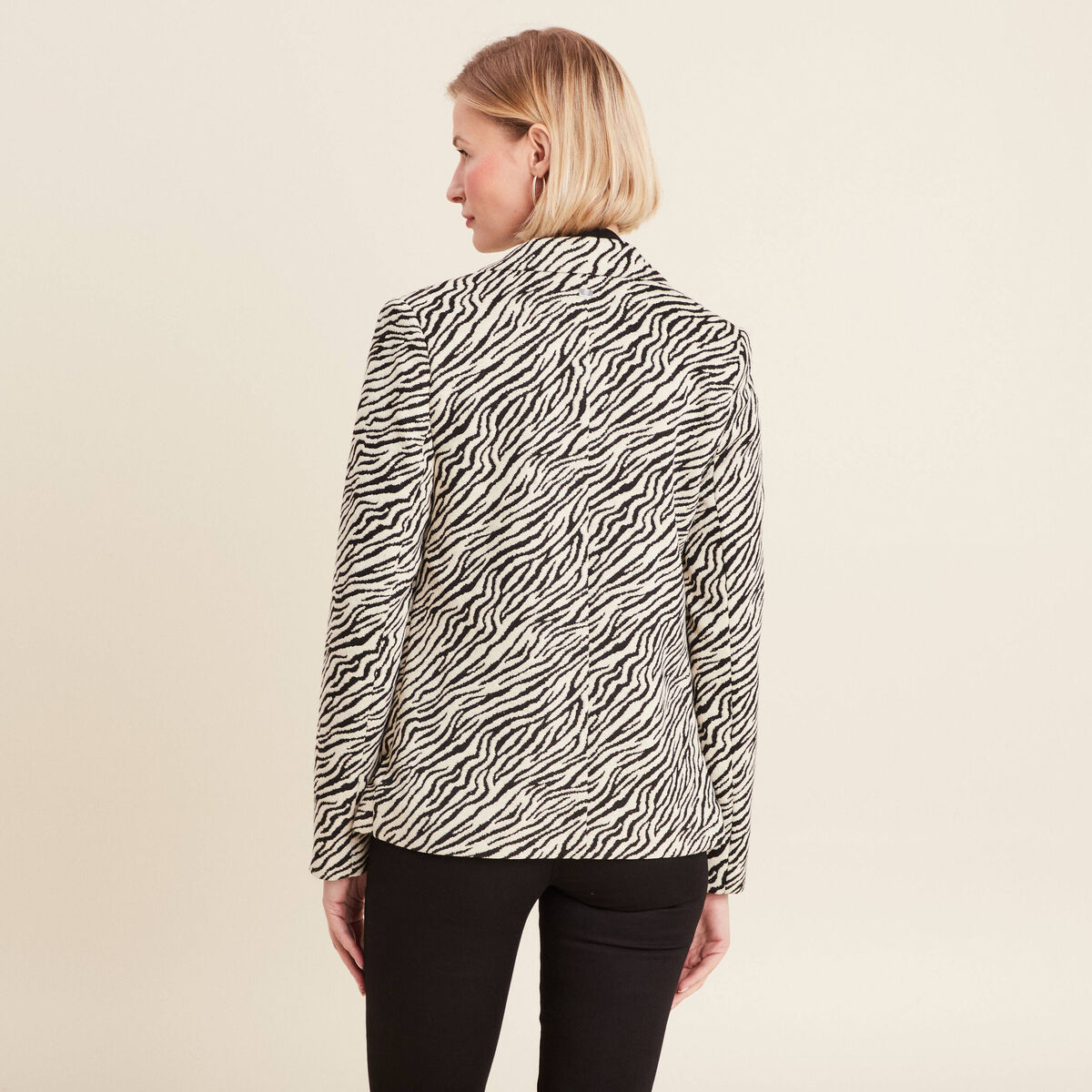 Veste esprit tailleur beige femme