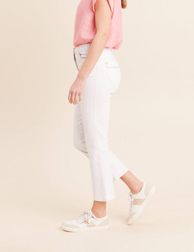 Jean coupe droite 7/8&egrave;me blanc femme