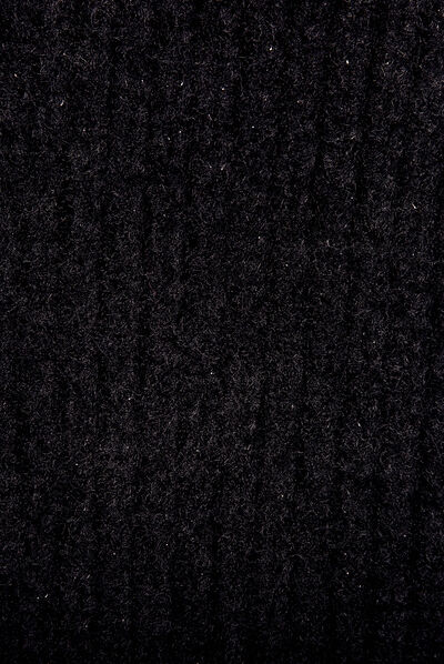 Poncho maille ajourée fluide noir femme