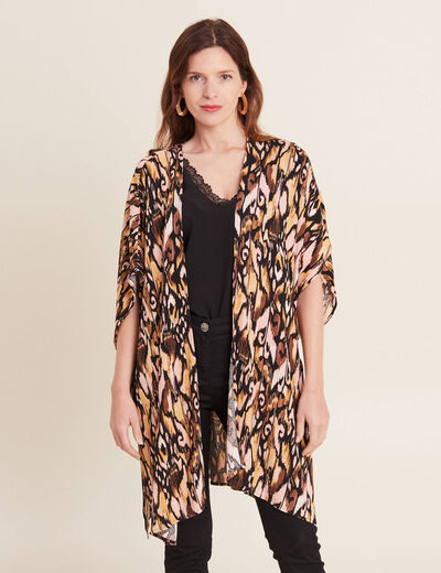 Kimono dos smocké noir femme