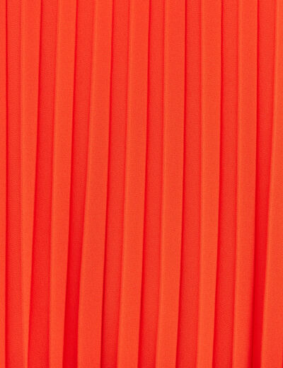 Robe droite plissée orange foncé femme