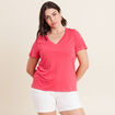T-shirt manches courtes rose framboise femme