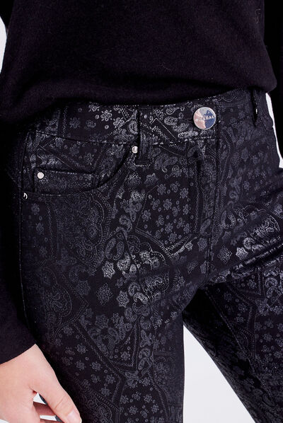 Pantalon ajusté noir femme
