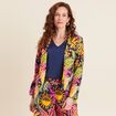 Veste courte col ch&acirc;le multicolore femme