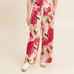 Pantalon large à pinces rose femme