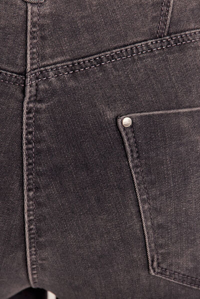 Pantalon ajusté 7/8ème gris femme
