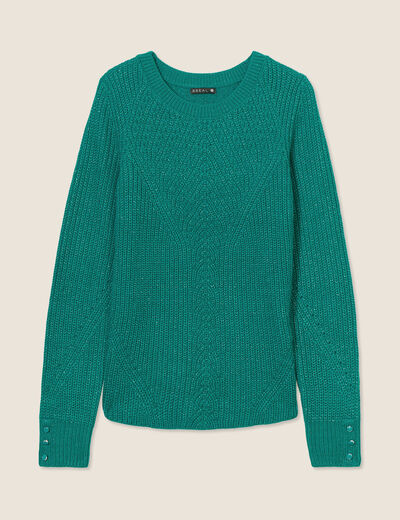 Pull manches longues vert canard femme