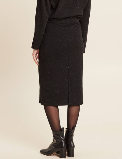 Jupe longue droite fluide noir femme