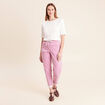 Pantalon coupe mom 7/8&egrave;me rose femme