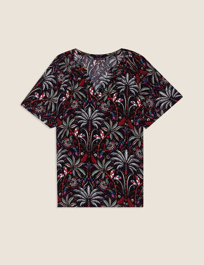 Blouse manches courtes noir femme