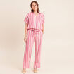 Chemise ample manches courtes aspect lin rose femme