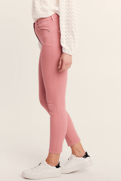 Pantalon léger taille standard 7/8ème rose femme