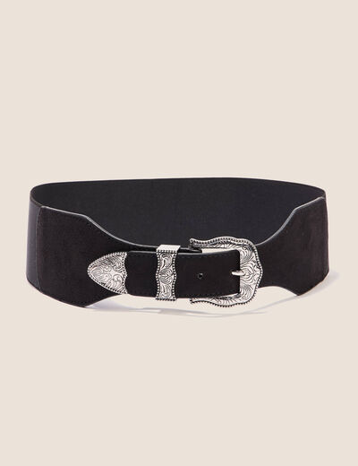 Ceinture large élastiquée noir femme