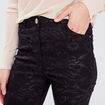 Pantalon ajusté denim noir femme