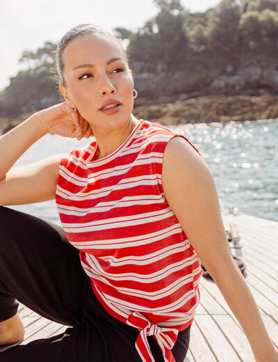 T-shirt manches courtes rouge femme