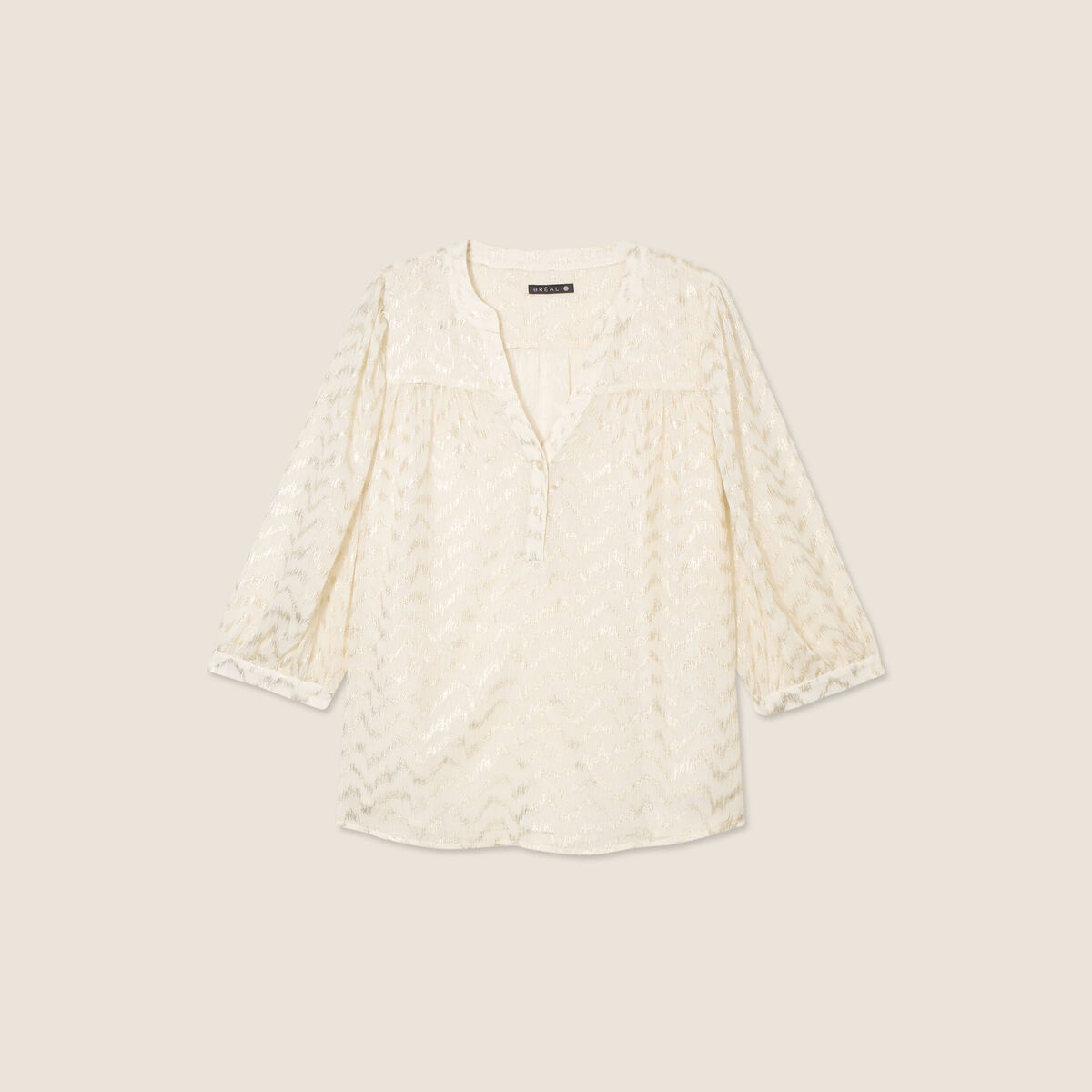 Blouse manches 3/4 creme femme