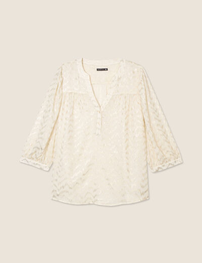 Blouse manches 3/4 creme femme