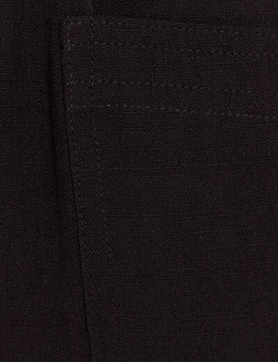 Pantalon mom 7/8&egrave;me en coton noir femme