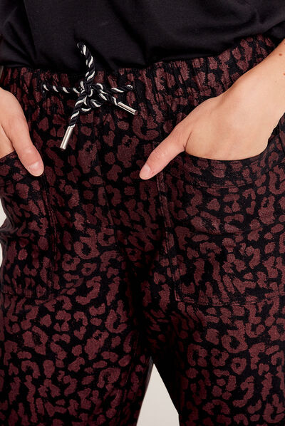 Pantalon décontracté prune femme