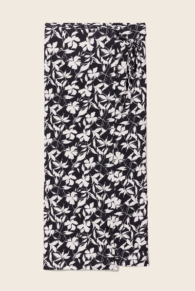Jupe longue droite noir femme