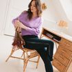 Pull manches longues violet femme