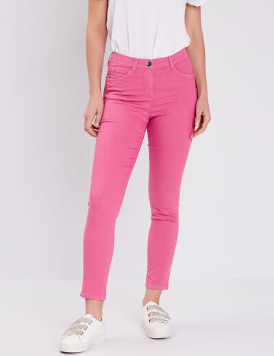 Pantalon léger taille standard 7/8ème rose fushia femme